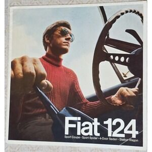 Vintage Fiat 124 Sport Coupe Spider Sedan Station Wagon Brochure 1970s